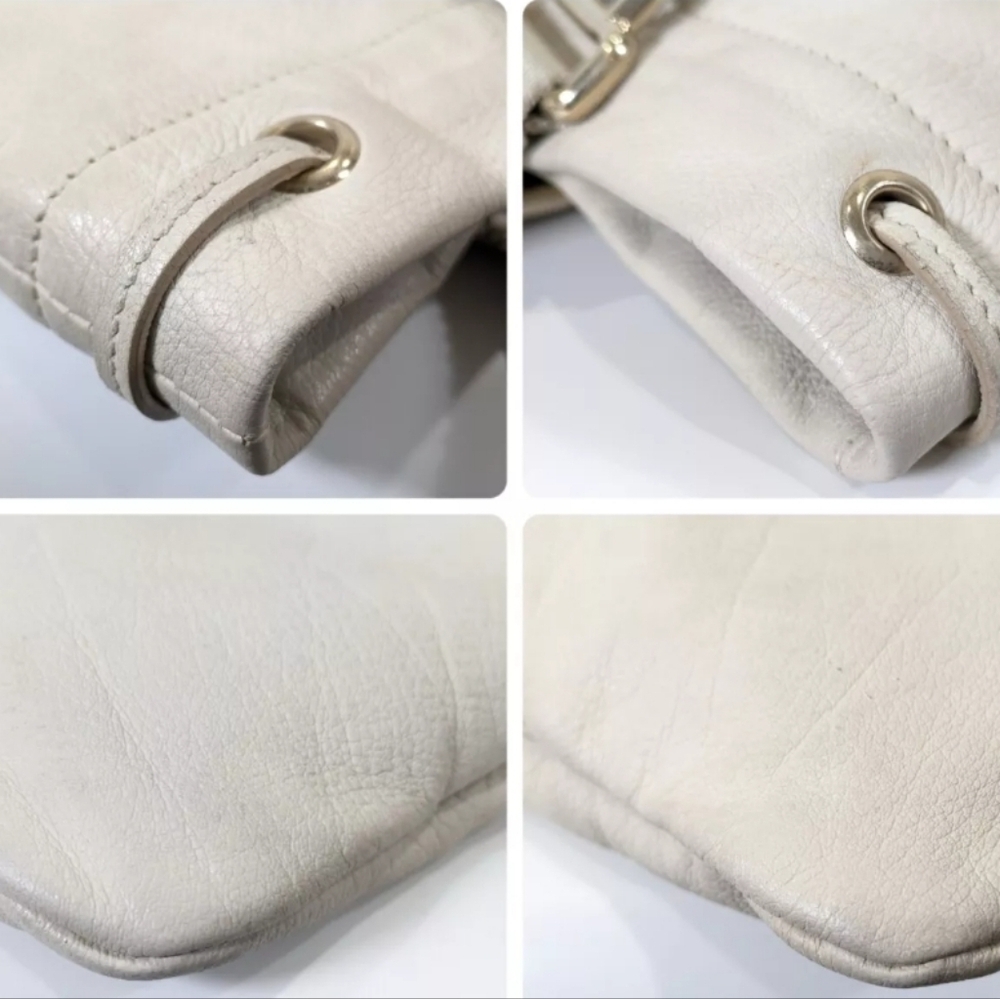 YSL 🔥 Rare 🔥 Leather Kahala Studded Cream Tote Bag, Large! - Picture 9 of 12